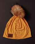 Tuques adultes- avec pompon en fourrure
